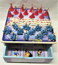 Disney Princess Wooden Game Box Kids Chess Dominos Good Conditio