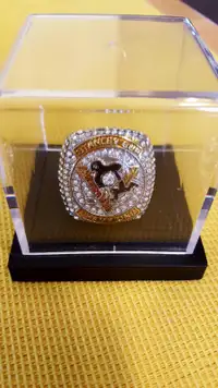 PENGUINS 2016 STANLEY CUP REPLICA RING IN DISPLAY CASE