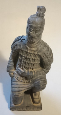 Vintage 6 1/2" Tall Chinese Terracotta Clay Warrior Army Soldier
