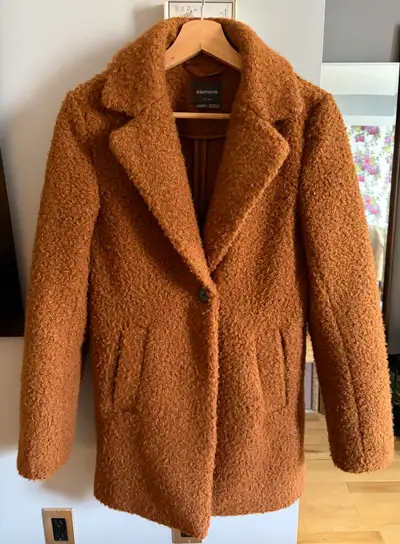 Simon’s Rust/Cognac Teddy Sherpa Coat fits XS, View more