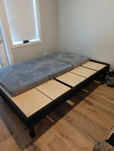 Queen size bed frame from The Brick, View more