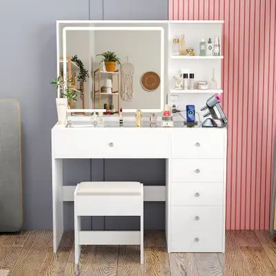 New in box makeup desk vanity table white, View more