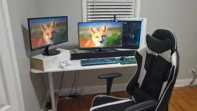 ikea desk & gaming chair, View more