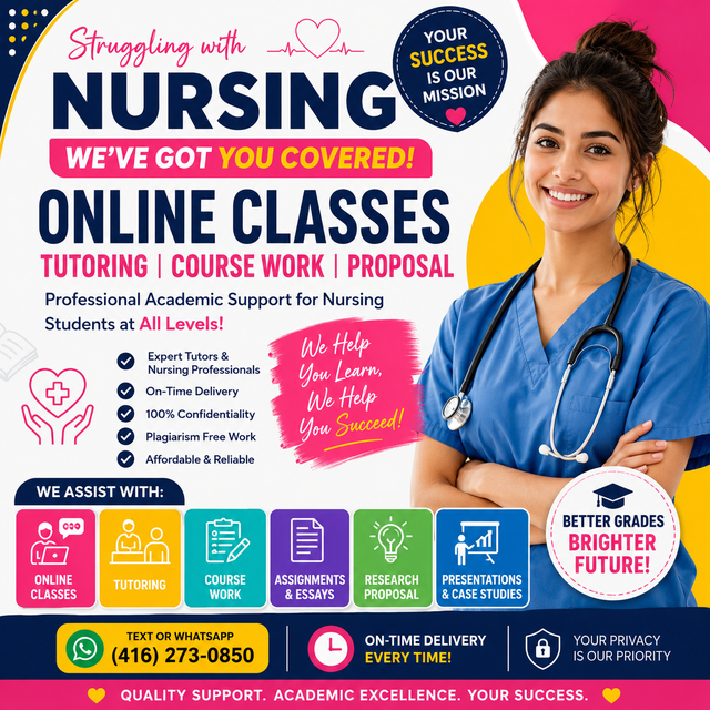 NURSING ONLINE CLASSES, TUTORING, COURSE WORK, PROPOSAL447849425368535041