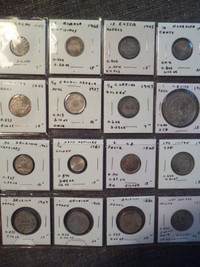 Silver world coins x 16 - 1886-1963 Mexico Belgium New Zealand +