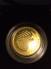 .99999 Pure Gold 1 oz Coin Only 273 Sold 2014 Howling Wolf RCM