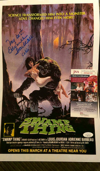 11 x 17 signed Adrienne Barbeau swamp thing poster