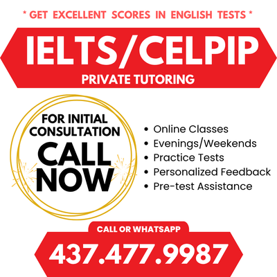 English/IELTS/CELPIP Private Tutoring - Indian Tutor, View more