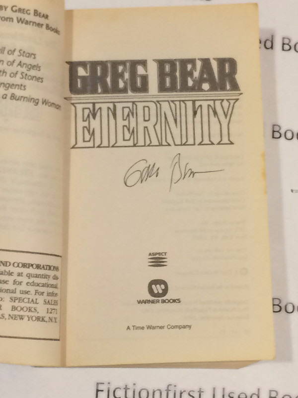 Autographed "Eternity" by: Greg Bear in Fiction in Annapolis Valley - Image 2