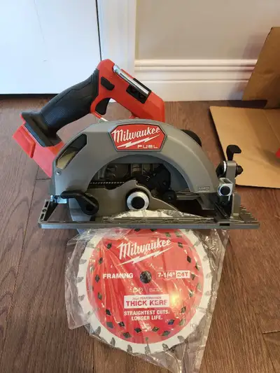 Selling brand new out of the box skill saw. Tool only. Comes with never used blade, charger, and bag...