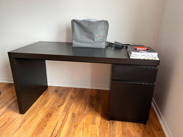 IKEA MALMDesk, black-brown, 55 1/8x25 5/8 " (140x65 cm) in Desks in Oshawa / Durham Region