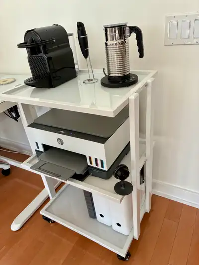 Wheeled three shelf cart multi use, View more