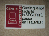 AFFICHE SECURITE TRAVAIL SECURITY WORK OFFICE POSTER COMPUTER
