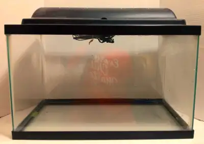 Used Fish Tank with Black Trim 10 gallons with light, View more