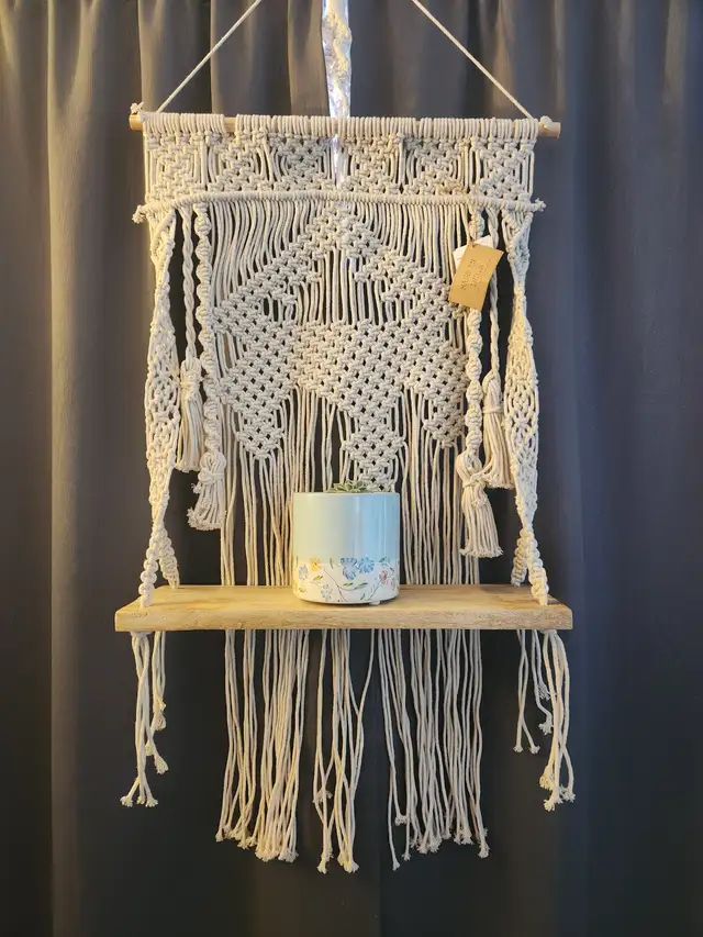 Boho Macrame Hanging Shelf in Home Décor & Accents in Red Deer - Image 2