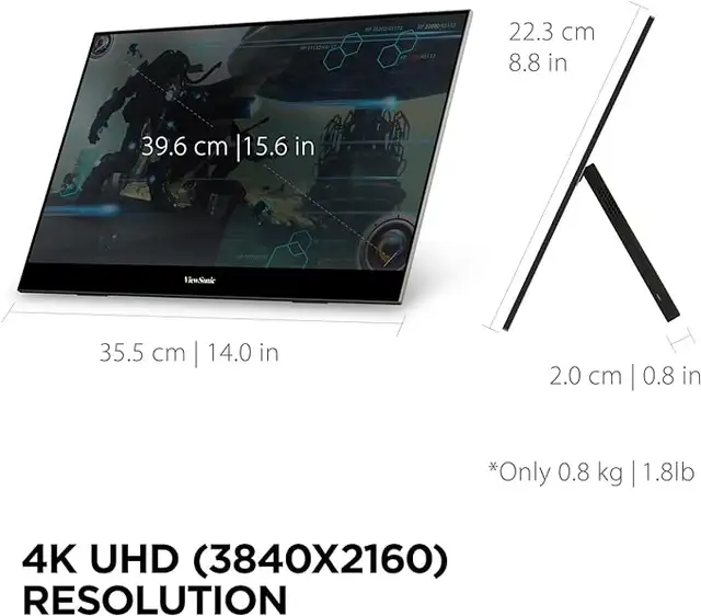 ViewSonic 16" 4K UHD OLED Portable Monitor - BRAND NEW, UNUSED in Monitors in Oshawa / Durham Region - Image 6