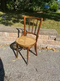 Romanian Cane & Birch Bentwood Wicker Chair from the 1960s
