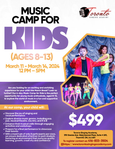 Singing Lessons for kids Toronto