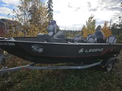 2017 Legend fully welded aluminum fishing boat with live well, underfloor storage, in dash fish find...
