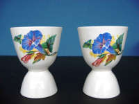 Double Egg Cups Morning Glory Transfer Early 1900  Radford?