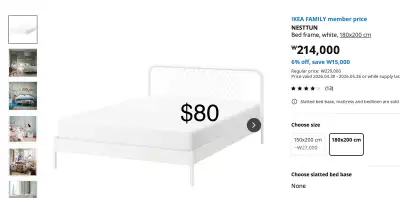 Bed mattress and frame, View more