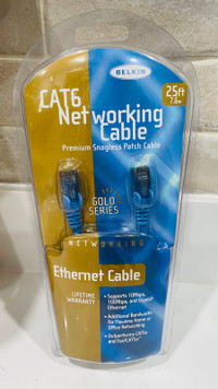 Belkin Cat6 Networking Cable, 25ft