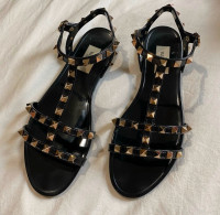 Authentic Valentino Rockstud Flat Rubber Jelly Sandals Size 38