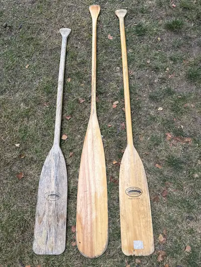 Selling 3 canoe paddles left one $5 middle one $15 right one $10 or all 3 for $25