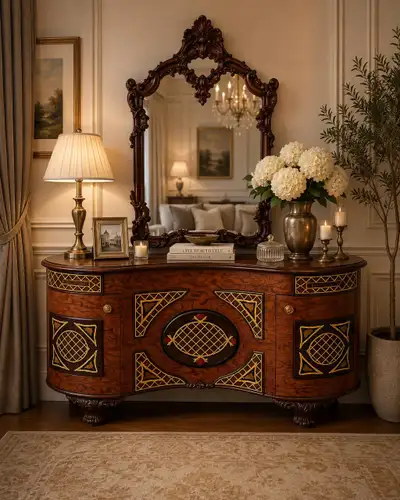 Brand new Ornate Wooden Buffet Cabinet, View more