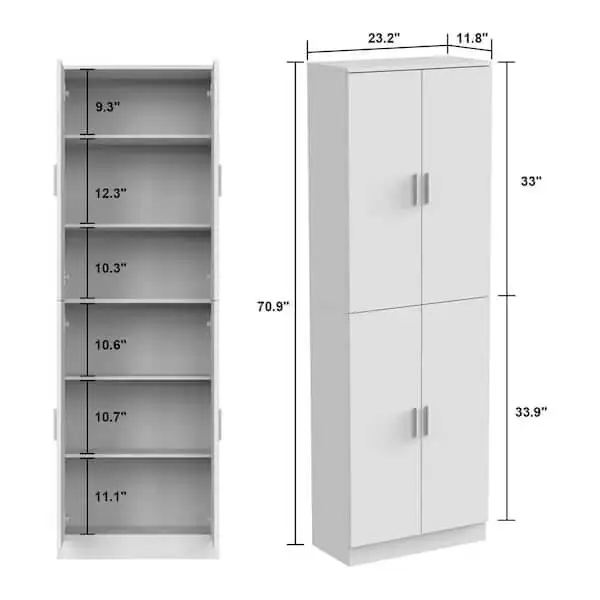 White Wooden Sideboard, Storage Cabinet, Food Pantry in Hutches & Display Cabinets in City of Toronto - Image 4