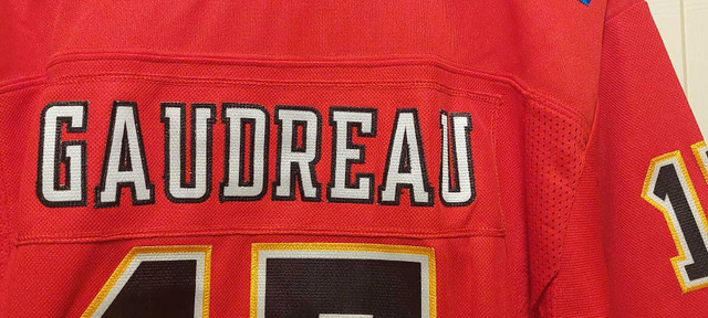 Licensed Gaudreau Calgary Flames jersey, new w/$130 tags, $65 in Hockey in Calgary - Image 3