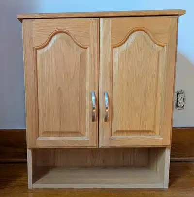Oak bathroom cabinet set with mirror, View more