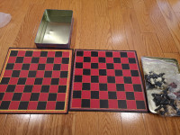 2 Checkers Sets With Chess Pieces