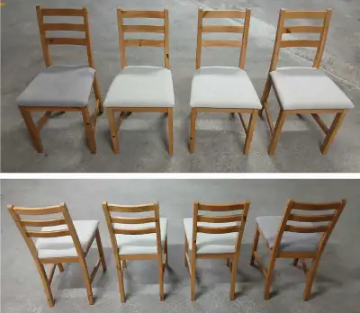 Set of 4 IKEA Lerhamn Chairs Dining Kitchen Wood Padded Seats, View more