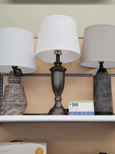 ASSORTED LAMPS MADE BY ASHLEY FURNITURE $99 PLUS TAXES FOR EACH PAIR AS IS- NO WARRANTY