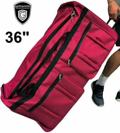 Rolling 36" duffle/hockey bag -Gothamite brand-fushia, View more