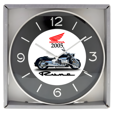 Brand new boxed wall clock approximately 10 inches in diameter featuring Custom designed artwork. Cl...