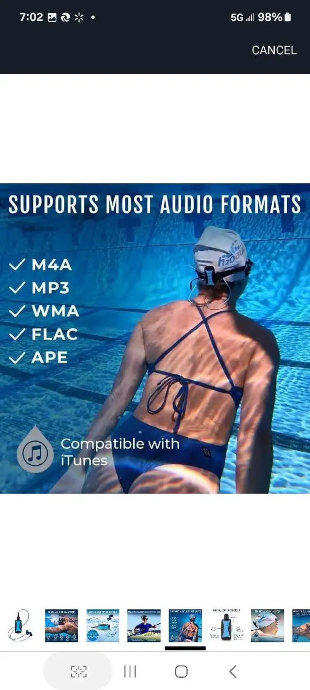 H2O Audio Stream 3 MP3 Player with Surge S+ Earbuds - Waterproof in iPod & MP3 Accessories in Markham / York Region - Image 8