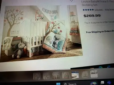 crib bedding set Levtex Baby Fiona with mobile, View more