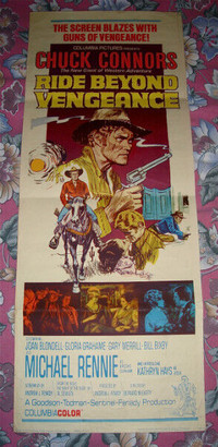 1965 RIDE BEYOND VENGEANCE WESTERN COWBOY OUTLAW MOVIE POSTER