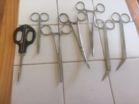 7 x Assorted Stainless Steel Medical Scissors.