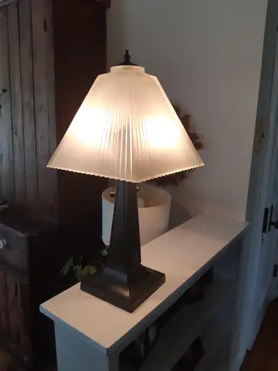 Mission-Style Pleated Glass Lamp, View more
