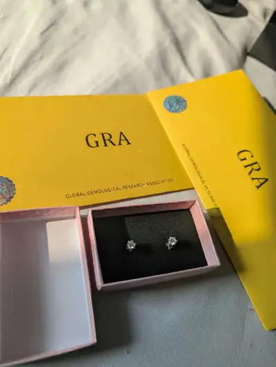 GRA Moissanite Stud Earrings, View more