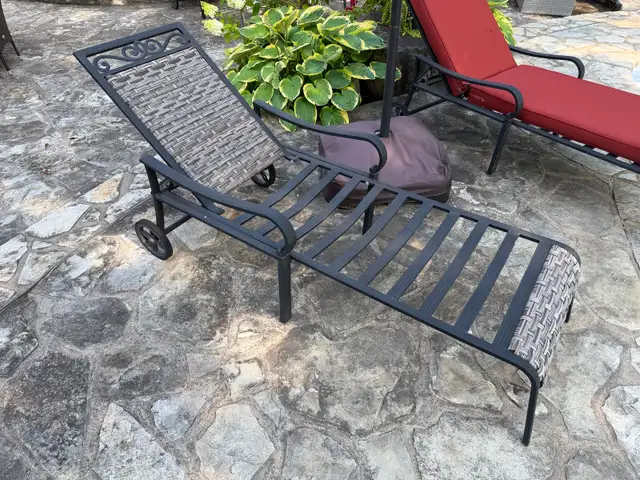 8 Outdoor lounge chairs and 6 mint condition cushions