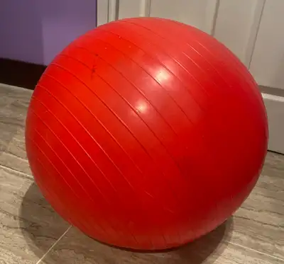 Red exercise ball $10