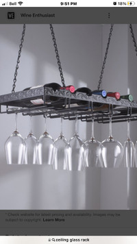 Hanging wine glass holder new silver - 50
