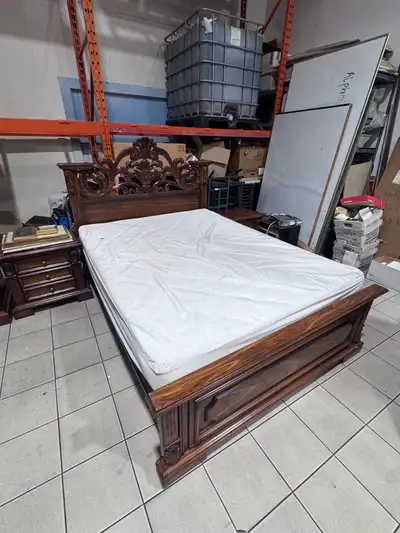 Wood Bed Frame with Nightstands, View more