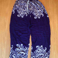 Purple Boho Harem Pants -S/M