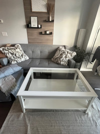 Ikea coffee table glass white 