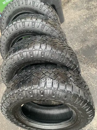 Four excellent condition Goodyear Wrangler Duratrac all terrain tires off rim with good tread plus e...